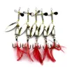 HENGJIA 1Pcs Spinner Bait 8.2cm 7g Spoon Lures Metal Fishing Lure Bass Hard Bait With Red Feather Treble Hooks