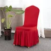 11 Colors Solid Chair Skirt Cover for Wedding Party Decor Banquet Chair Slipcover Spandex Elastic Chair Covers Pleated Skirt Seat Cover