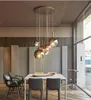 nordic Smoke gray glass pendant lights for mini bar counter cafe Italian design stairs hanging lamp indoor fixture led luminaire