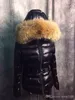 Женская куртка зима теплое пальто сгущение женская одежда настоящая енота мехового воротника вниз