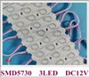 وحدة LED مع عدسة الصمام الخفيفة وحدة نمطية للتوقيع DC12V 1.5W SMD5730 3led ip65 الألومنيوم pcb pvc حقن 70 ملليمتر * 15 ملليمتر