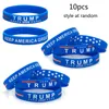 10st Trump Keep Flags America bra för president Silicone Armband Kit unisex