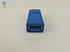 300pcs / lote de alta velocidade USB 3.0 feminino transferência fêmea adaptador USB extensão dupla dual-to-feminino conector azul