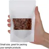 Sealable Bags White Kraft Paper Bag Stand Up Zipper Resealable Food Grade Snack Cookie Packing Bag