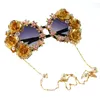 Luxury- Baroque Sunglasses Women Metal Flower Vintage Eyewear Brand Design Sun Glasses Outdoors Casual Accessories