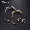 Donia Jewelry Luxury Bangle Party European and American Fashion Large Classic Animal Copper Micro-InlaidZircon Bracelet Ring Set 2466