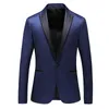 Men Korean Style Sim Blazers Solid Color Leisure Jacket Formal Wedding Banquet Host Tuxedo Thin Coat Male Singer Host Stage Blazer Prom Casual Jacket