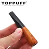 Toppuff Premium Ebony Wood Rook Pipe Creatieve Filter Houten Pijp Tabak Sigaret Houder Standaard Grootte Sigaretten Pocket Size