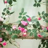 Artificial rose vine flower Rattan Artificial Flower Silk Flower for air-condition channel Decoration Garland and Home Ornament