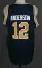 Kenny Anderson # 12 Georgia Tech College Lacivert Retro Basketbol Jersey Mens Dikişli Özel Sayı Adı Formalar