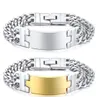 N207 mens presentes de aço inoxidável encantadora cadeia de freio suave ID brilhante pulseira jóias grande prata / ouro
