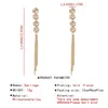 Fashion- tassels dangle earrings for women gold plated fringes diamonds chandelier earring girl western luxury designer jewelry