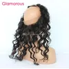 Fermetures Glamour Cheveux Humains Fermeture Malaisienne Vague Naturelle 360 Frontale Couleur Naturelle Péruvienne Indien Brésilien Cheveux Humains 360 Dentelle Fronta