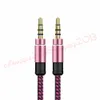 3.5mm Auxiliary Aux Audio Cable Unbroken Metal Fabric Braiede Man stereokabel 1,5m 3m för iPhone Samsung MP3 Speaker Tablet PC