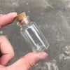 100st 26x52x12.5mm Små glasflaskor med korkar DIY 15 ml Tomma klara transparenta glasburkar