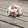 Hochzeitsstrauß handgemachte künstliche Blume Rose buque casamento Brautstrauß für Hochzeitsdekoration Ramos de Novia