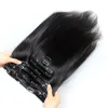 Thick 70g 7pcs set seidigen gerade Clip in Haarverlängerungen preiswerter schwarze Farbe Klipp auf peruanischen Hair Extentions, freies Verschiffen