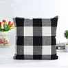 Classique Check Throw Plaid Oreiller Couvre Taie d'oreiller Lin Taie D'oreiller Décorative Canapé Canapé Housse De Coussin Literie Fournitures 14 Modèles AYP6327