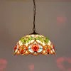 Vitraux Fleurs Lustre européenne Tiffany Restaurant Bar Vintage Nostalgique Lighting Coffee Shop Creative Pendant Lampes