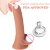 Realistisk dildo med sugkopp Handsfree-spel, 8 tums oklippt dubbelskiktad silikon g-spot anal dildos kvinnlig vaginal analspel t191202