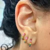 Hela Rainbow Cz Hoop Earring Rose Gold Plated 925 Sterling Silver Fashion Trendy Minimal Delicate SMYELTY Söt design9909260