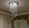 Moderne Lustre Lustres En Cristal Éclairage Montage Double Escalier LED Suspension Pour Foyer Salle À Manger Restaurant Décoration LLFA