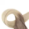 Brazilian Ombre Hair #6 Medium Brown to 613 Bleach Blonde Real Human Straight Clip In Hair Extension Thick End 7pcs 120g241K