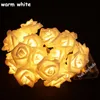 10led 20led Artificielle Rose Fleur Guirlande Lumineuse LED Rose Lampe Éclairage Fleurs Blanc Rose pour Vacances Valentine Décoration De Mariage HHA1131