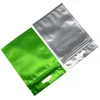 Matte Green Zip Lock Bags 100pcs/lot Clear Front Resealable Mylar Plastic Pouch for Electronics Accessories Package Bag with Hang Hole