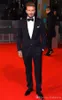 Smoking neri su misura beckham abiti da red carpet per uomo Abiti da sposa uomo fine con pantaloni Raso nero Risvolto Beach Garden Miglior sposo