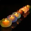 Frosted Glass Lotus Candle Holder Flower Shaped Tea Light Candlestick Buddhist Prop Home Decor Wedding Centerpieces 7 Colors