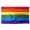 Regnbåge flagga 3x5ft 90x150cm LGBT Banner Polyester Färgrik regnbåge Flagga Lesbisk Gay Pride Färgglada Rainbow Flagga