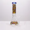 10 inch honingraatstickers beker bong rookpijp Recycler Dab Rig beker 1 heldere downstem 1 heldere kom