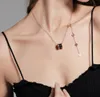 Ketting meisje groot Romeins cijfer 18K roségoud zwart-wit keramische sleutelbeenketting sieraden12775