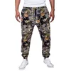 Boheemse katoenen linnen broek mannen bloemen print joggers high straat herfst joggingbroek casual losse broek vintage pantalon homme