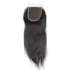 Straight Weave 4 stuks Ruw Maagd Indisch haar met vetersluiting 7A kwaliteit Menselijk haarbundels Natuurlijk zwart Menselijk haarbundels met7378014