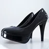 Дешевые женщины высокие каблуки пр дизайнер насосы четыре цвета PU платье обувь круглый носок 11 см офис Леди обувь