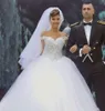 2019 novo luxo dubai uma linha vestidos de noiva fora do ombro apliques de renda frisado tule trem da varredura árabe plus size vestidos de noiva formais