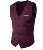 Hommes d'affaires décontracté Slim gilets mode hommes couleur unie boutons simples gilets Fit costume masculin pour printemps automne marié gilet Wais2026