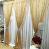 2020 juni Nieuwe Collectie 3M HX 3MW Hot Sale White Silk Gold Sequin Mesh Gordijn Drape Wedding Backdrop