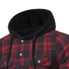 Hot Sell Plus Size Mens Hoodie Plaid Streetwear voor Men Fashion Casual Kleding Lange Mouwen Vest Shirt Kleding met Pocket M-XXXL