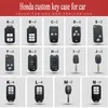 Genuine leather car key case For Honda Accord CRV CRZ XRV URV Odyssey Civic City crosstour CRIDER VEZEL Auto metal Key Rings3152