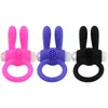 2019 Produits de sexe Anneaux de pénis Vibrateur Sex Toys Animal Lapin Puissance Cock Ring Silicone Vibrant Cock Rings Rose Bleu Noir