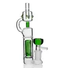 녹색 튜브 봉 유리 물 봉지 DAB 조작 Percolater recycler dab rig 파이프 리사이클러 14mm 녹색 그릇 흡연 물 담뱃대