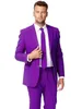 Brand New Purple Groom Tuxedos Notch Lapel Side Vent Hommes Mariage Tuxedo Populaire Hommes Veste Blazer Hommes Dîner / Costume Darty (Veste + Pantalon + Cravate) 98
