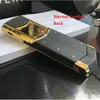 New Arrive Luxury Gold Signature Cell phones dual sim card Mobile Phone stainless steel leather body MP3 bluetooth 8800 metal Ceramics back Cellphone