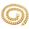 8-18 mm szerokość stali nierdzewnej kubańskie łańcuchy Miami Naszyjniki CZ Ziecze CZ Lock Big Heavy Gold łańcuch dla mężczyzn Hip Hop Rock Jewelry 261m