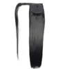 DIVA Cordão Clipe na Extensão Do Rabo De Cavalo Enrole Em Torno de Longo Reta Extensão Do Cabelo peruano Humano Peruca preto natural 1b 100g120g 140g