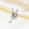 925 Sterling Silver 8-10mm Flamingo Shaped Essential Oljediffusor Halsband Locket Pearl Cage Pendant Tillbehör DIY Smycken