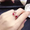 Bague rubis naturel et véritable bague en argent 925 pour charme rubis doigt aigue-marine femmes bijoux fins